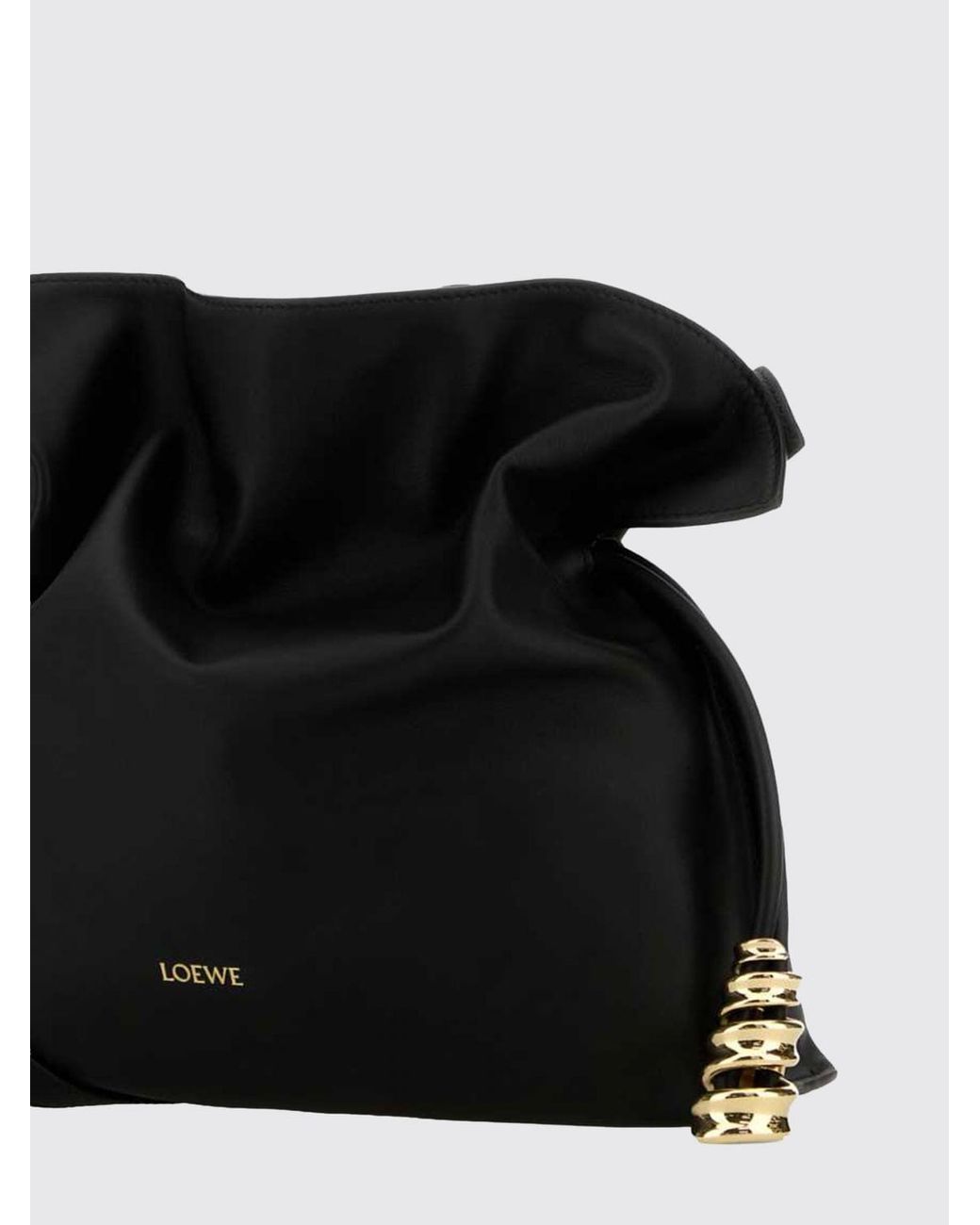 Loewe Black Flamenco Leather Clutch
