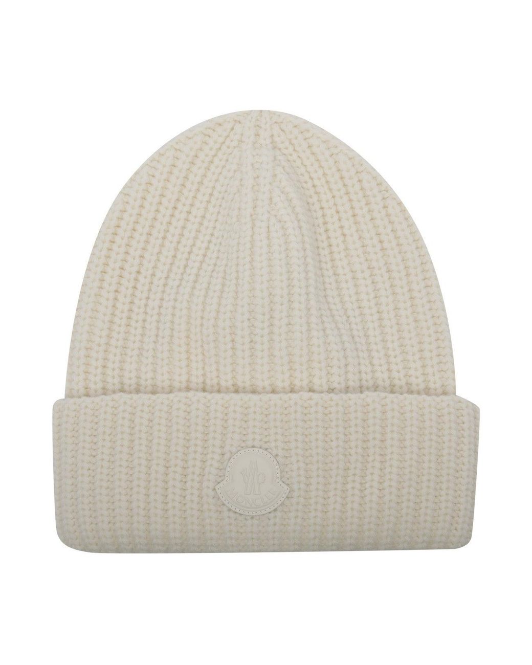 Moncler Natural Logo Patch Beanie