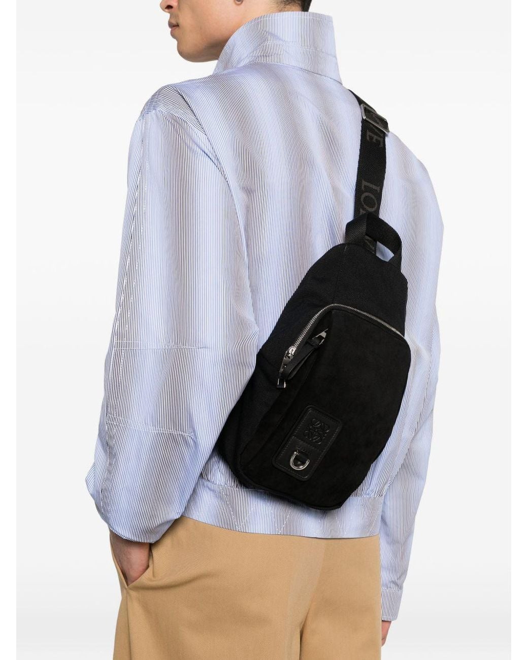 Loewe Black Flex Canvas Backpack for men