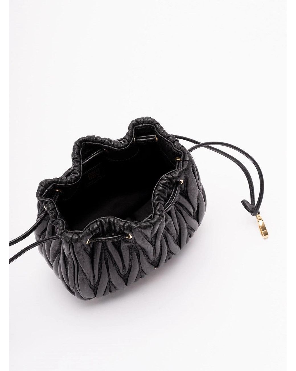 Miu Miu Black 'Matelassé' Nappa Leather Pouch