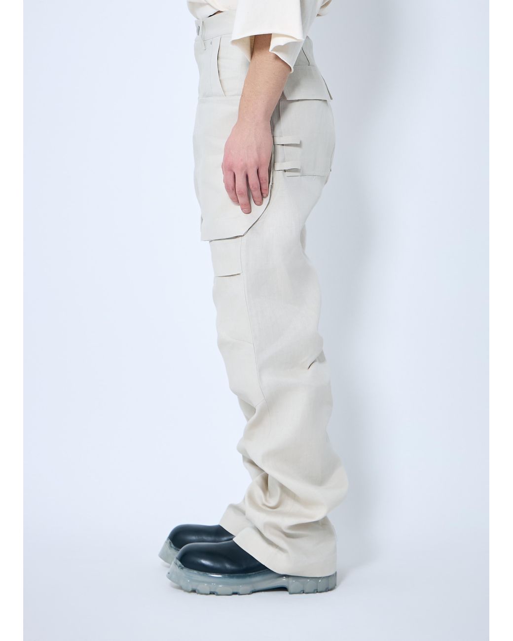Rick Owens White Stefan Cargo Pants for men