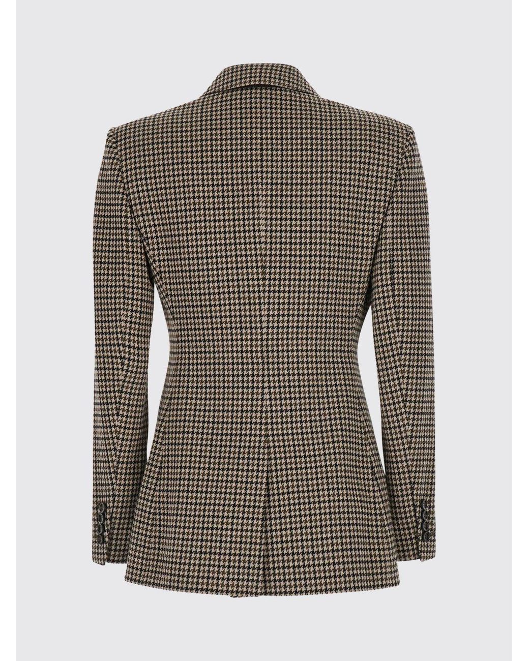 Max Mara Brown Slim Fit Houndstooth Double-Breasted Blazer