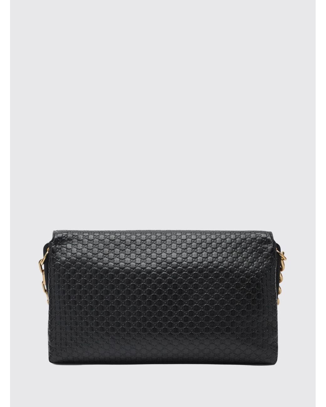 Gucci Black Embossed Gg Monogram Leather Bag