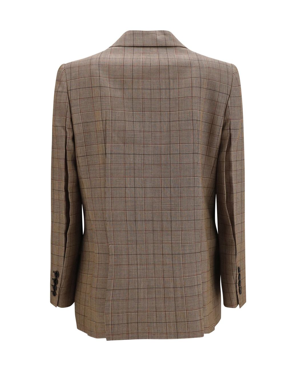 Chloé Brown Chloé Checked Double-Breasted Blazer