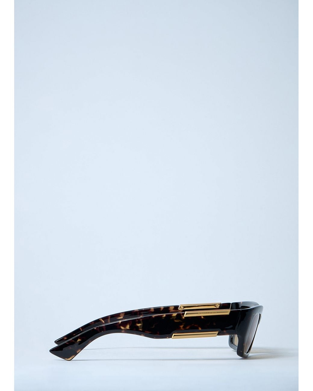 Bottega Veneta White Dash Rectangular Sunglasses