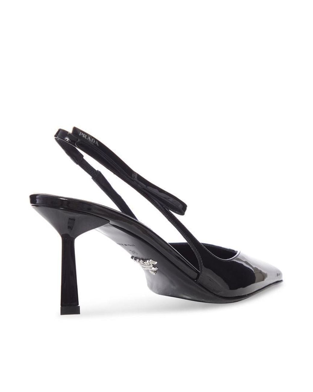 Prada White Patent Leather Slingback