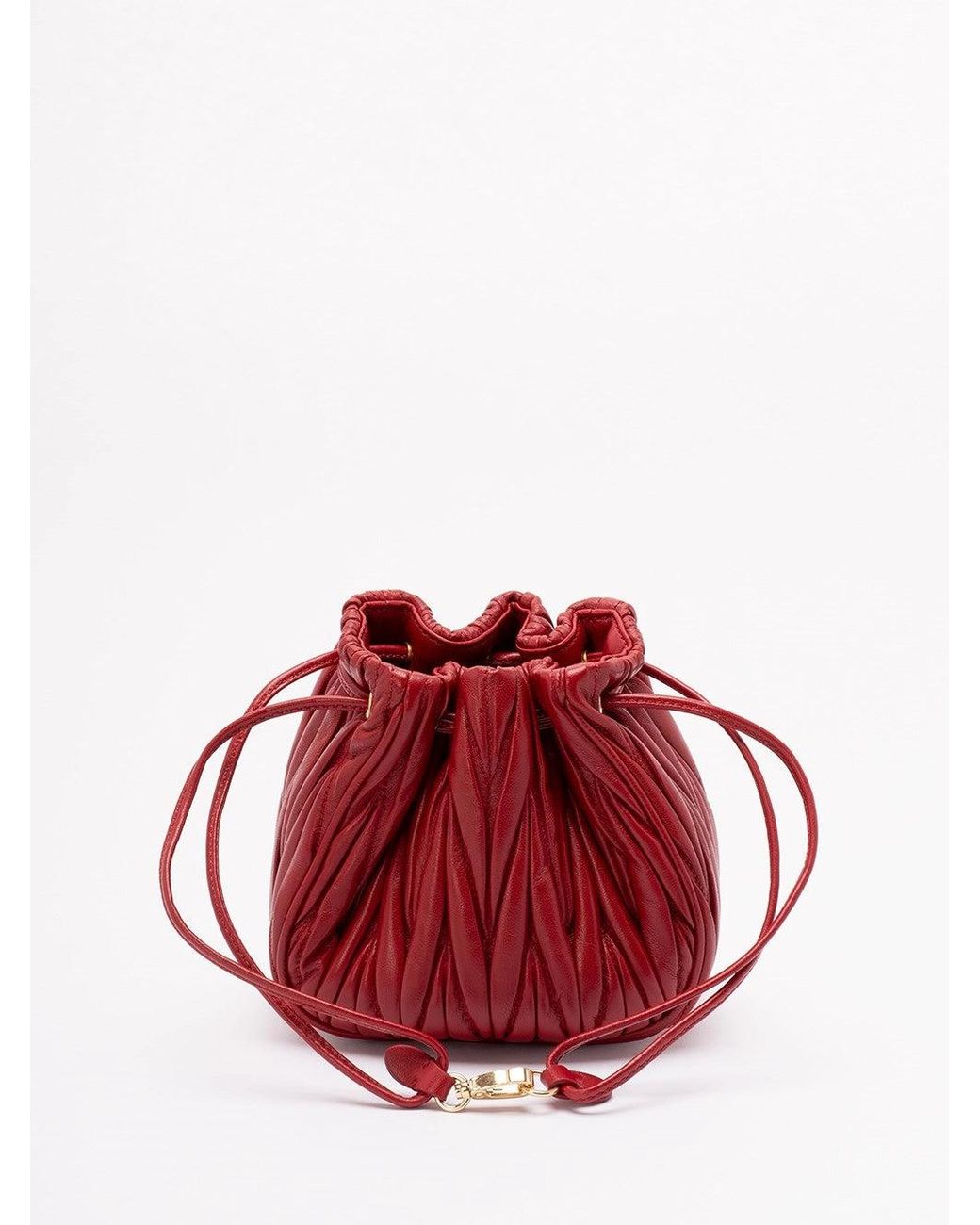 Miu Miu Red 'Matelassé' Nappa Leather Pouch