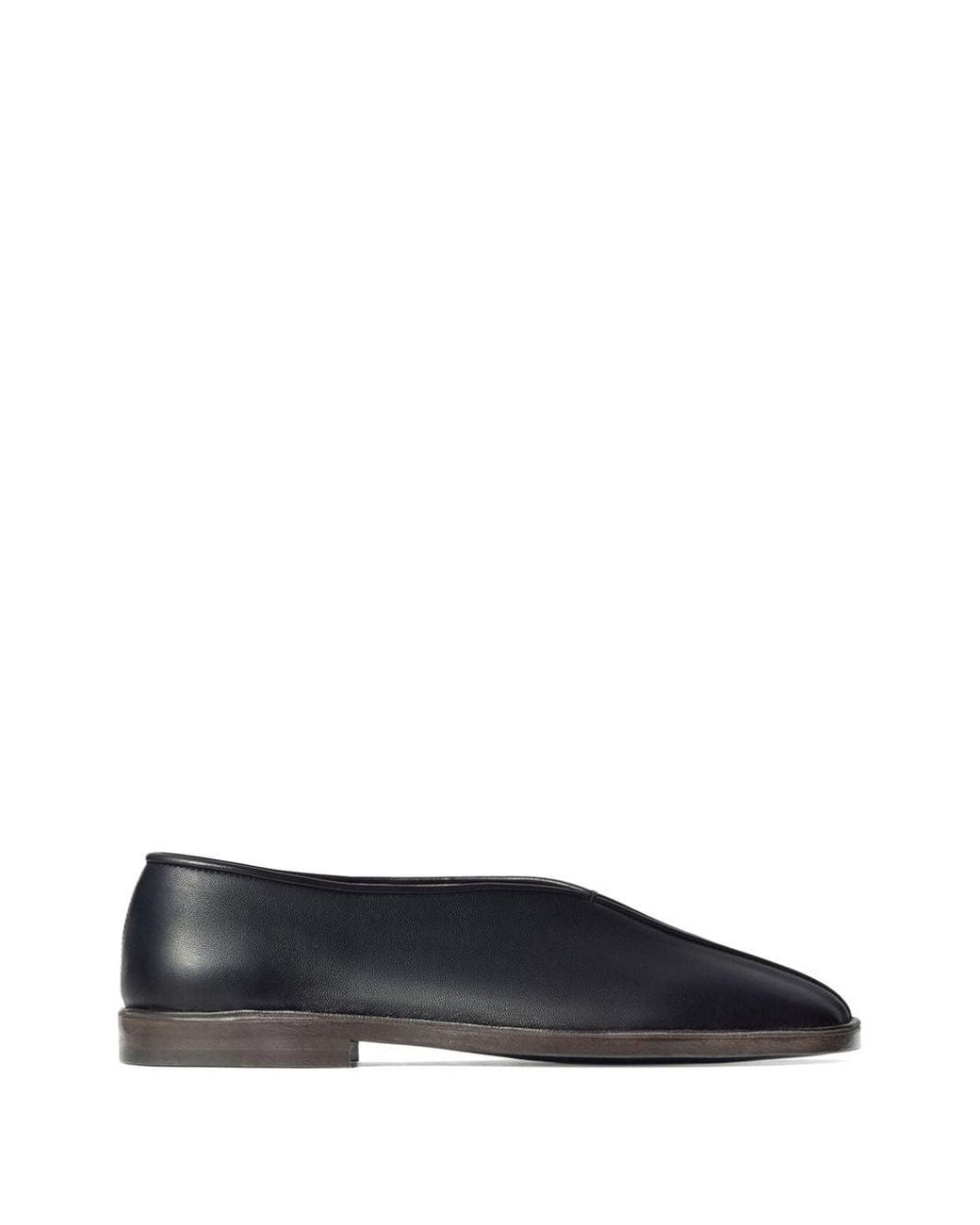 Lemaire Blue Piped Leather Flat Slippers