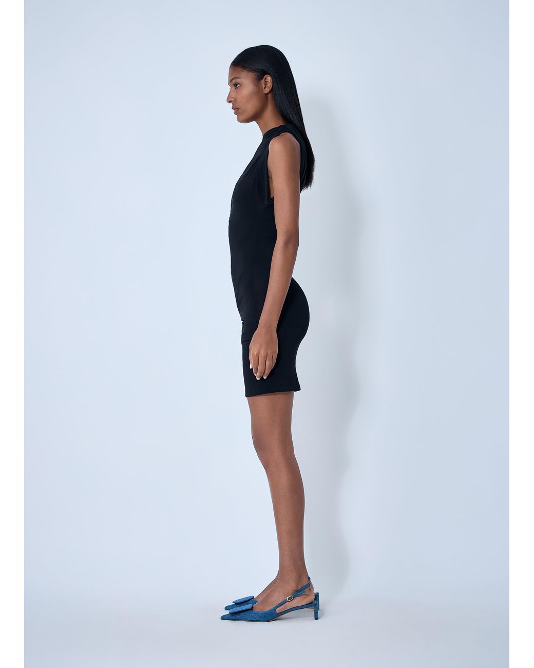 Jacquemus Blue La Mini Robe Drapeado