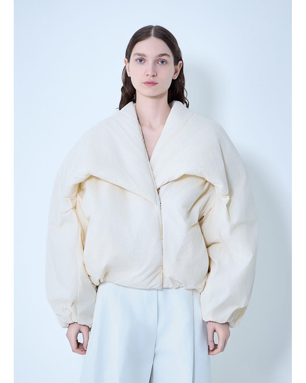 Jacquemus White The Châle Bomber Jacket