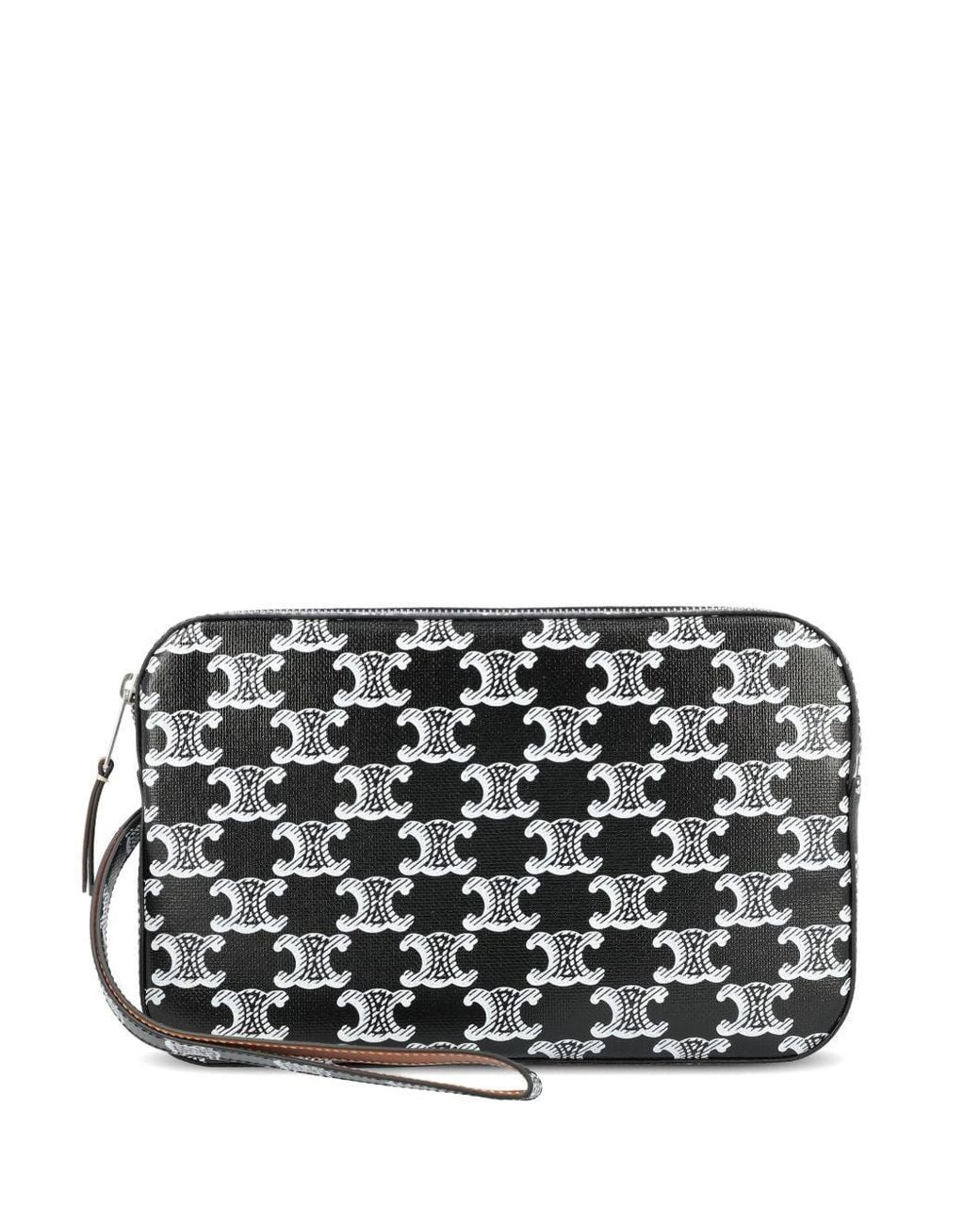 Céline Black Triomphe Canvas Pouch for men
