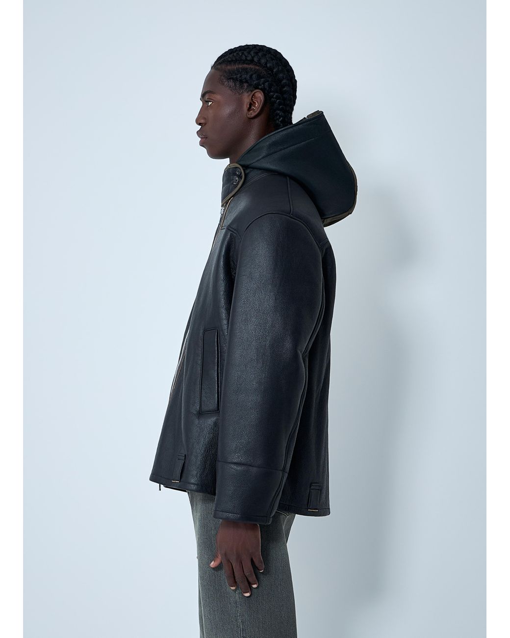 Our Legacy Blue Leather Blizzard Jacket for men