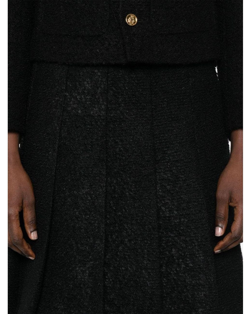 Céline Black Wool Pleated Skirt
