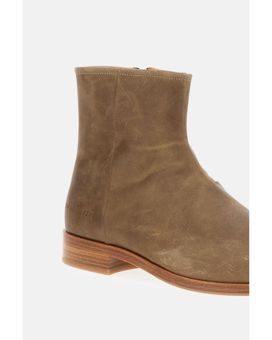 Common Projects Brown Zipper Boot for men