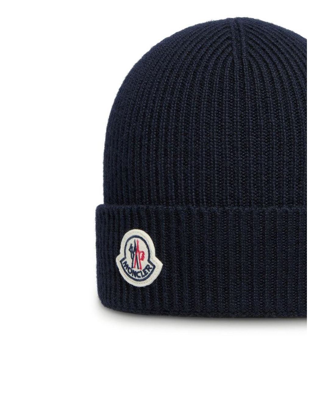 Moncler Blue Logo Wool Hat for men