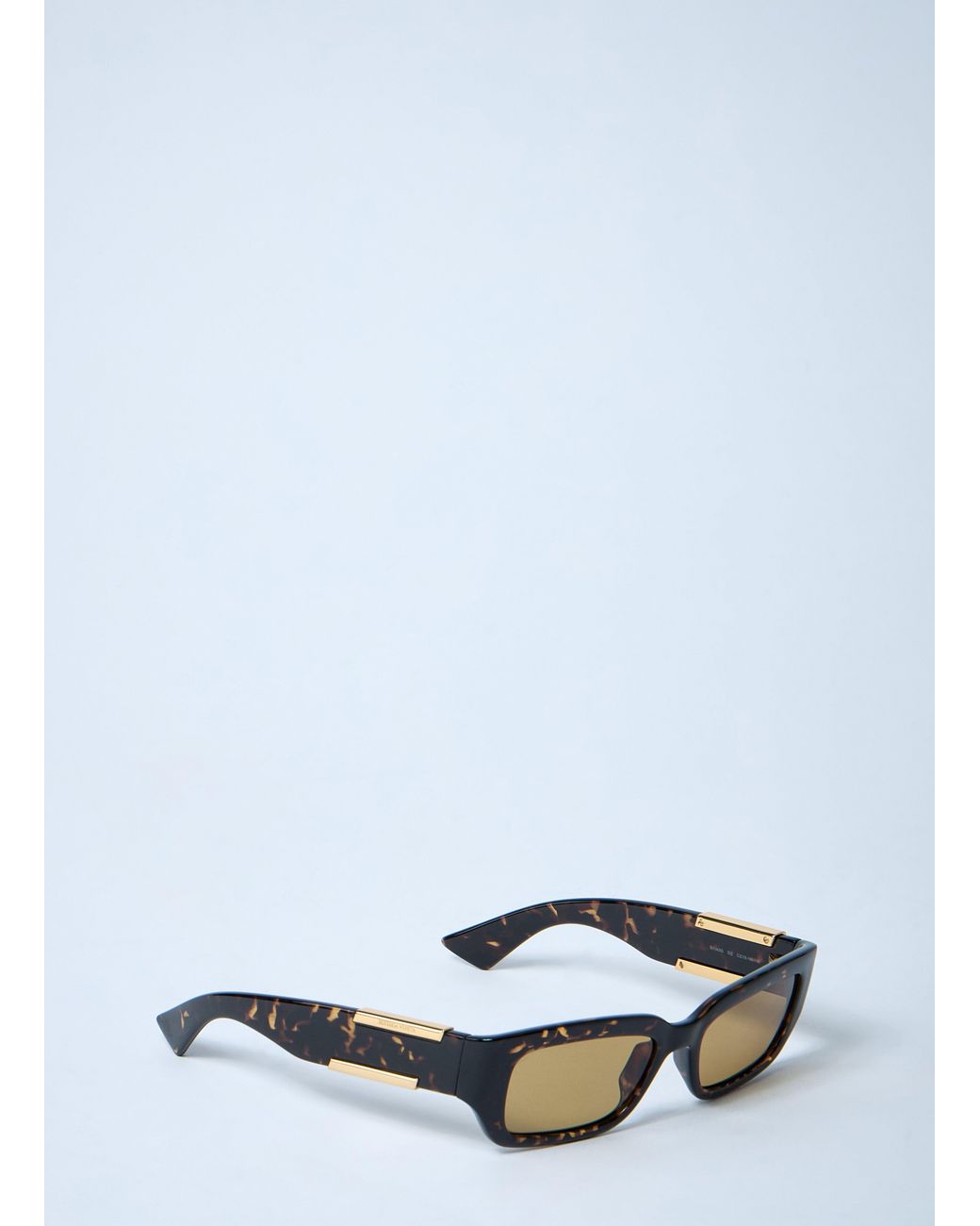 Bottega Veneta White Dash Rectangular Sunglasses