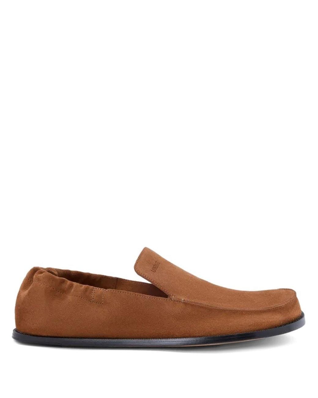 Loewe Brown Flex Suede Leather Loafers for men