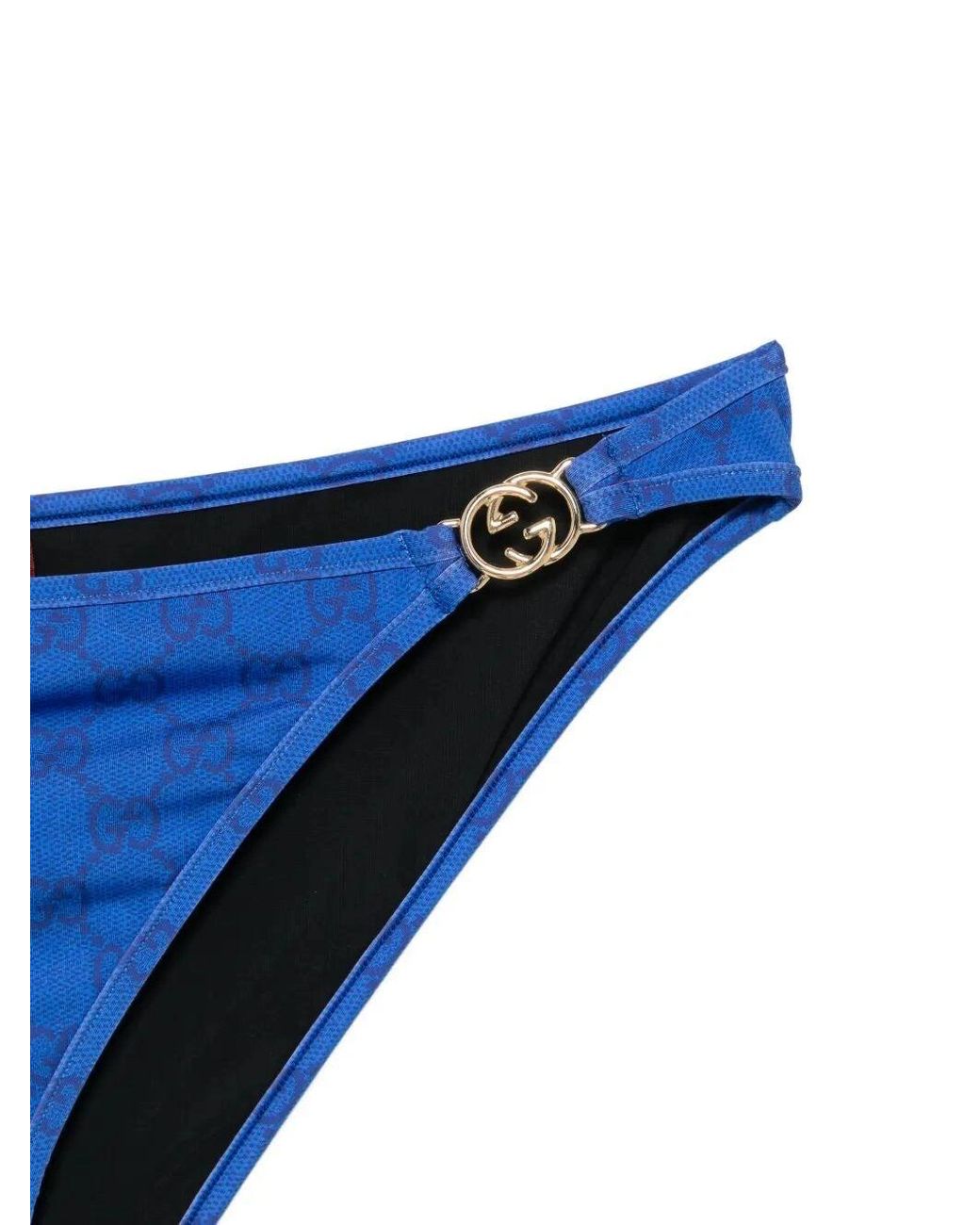 Gucci Blue Gg Triangle Bikini Set