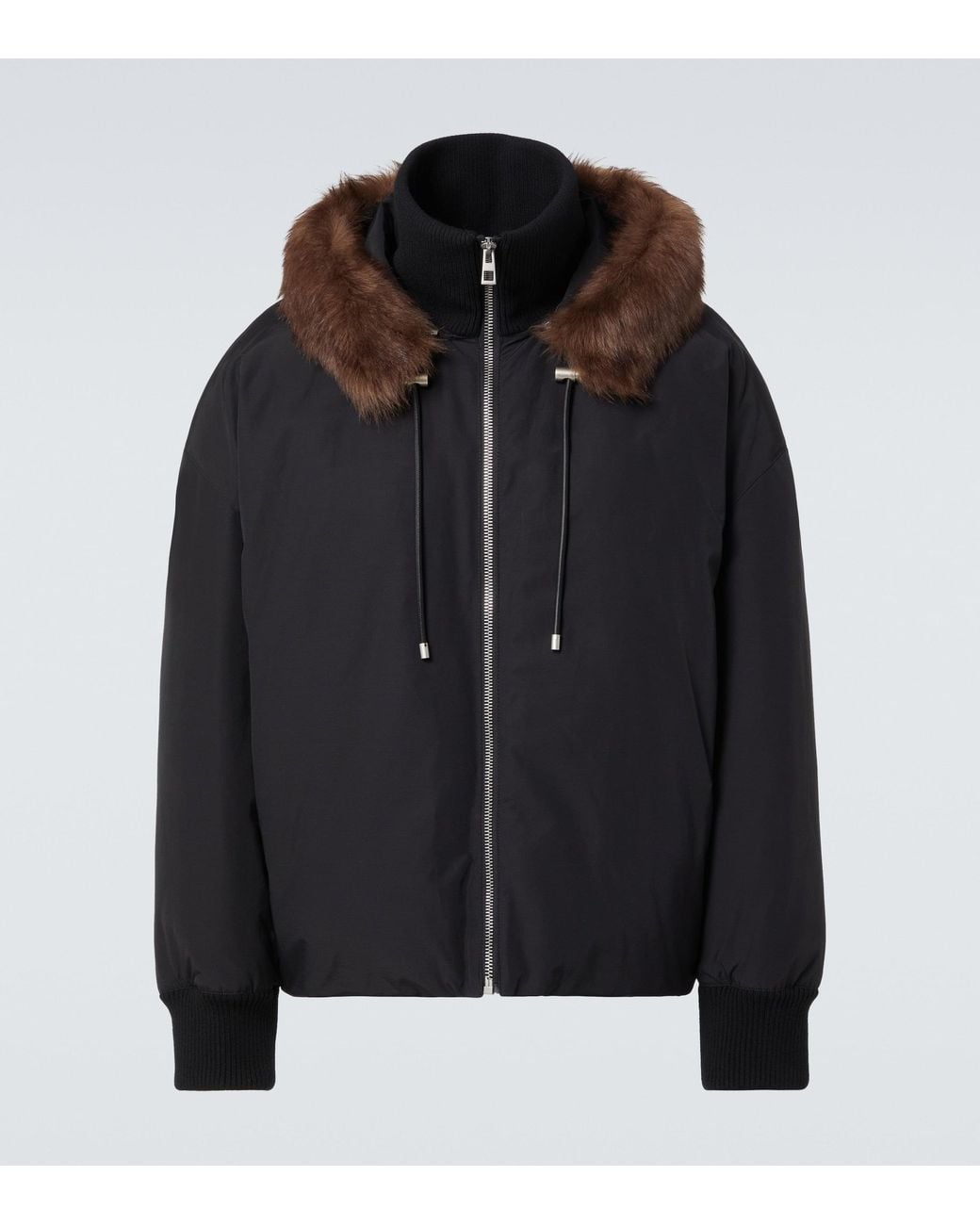 Loewe Black Shearling-Trimmed Cotton-Blend Jacket for men