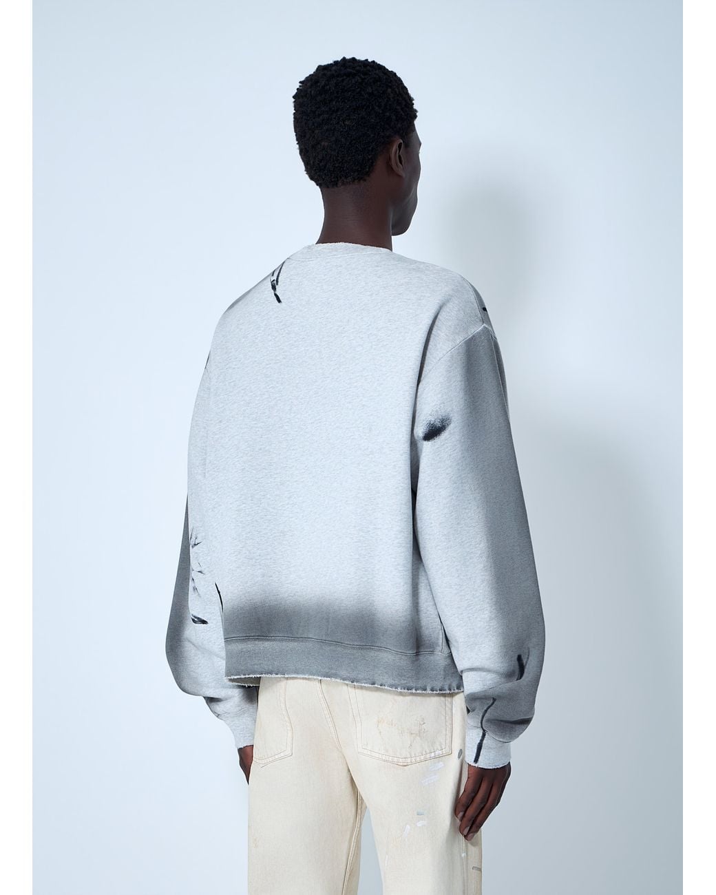 Acne Blue Sprayed Logo Sweatshirt for men