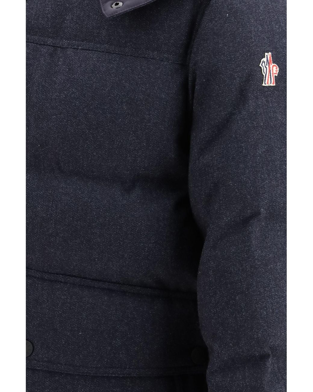 Moncler Blue Padded Denim-Effect Wool Ski Jacket for men
