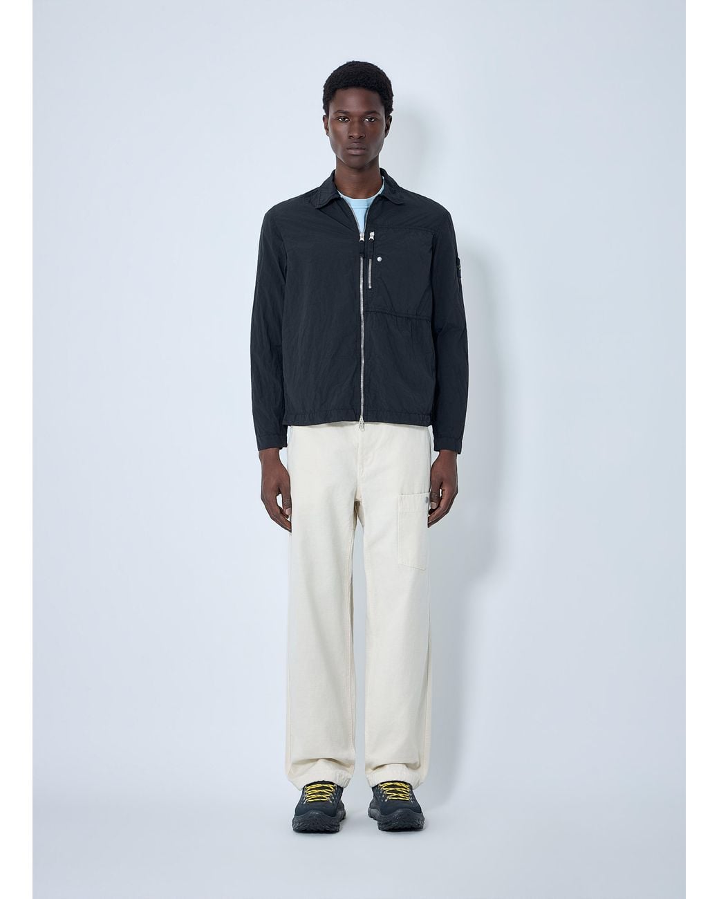 Stone Island Blue Zip-Front Technical Jacket for men