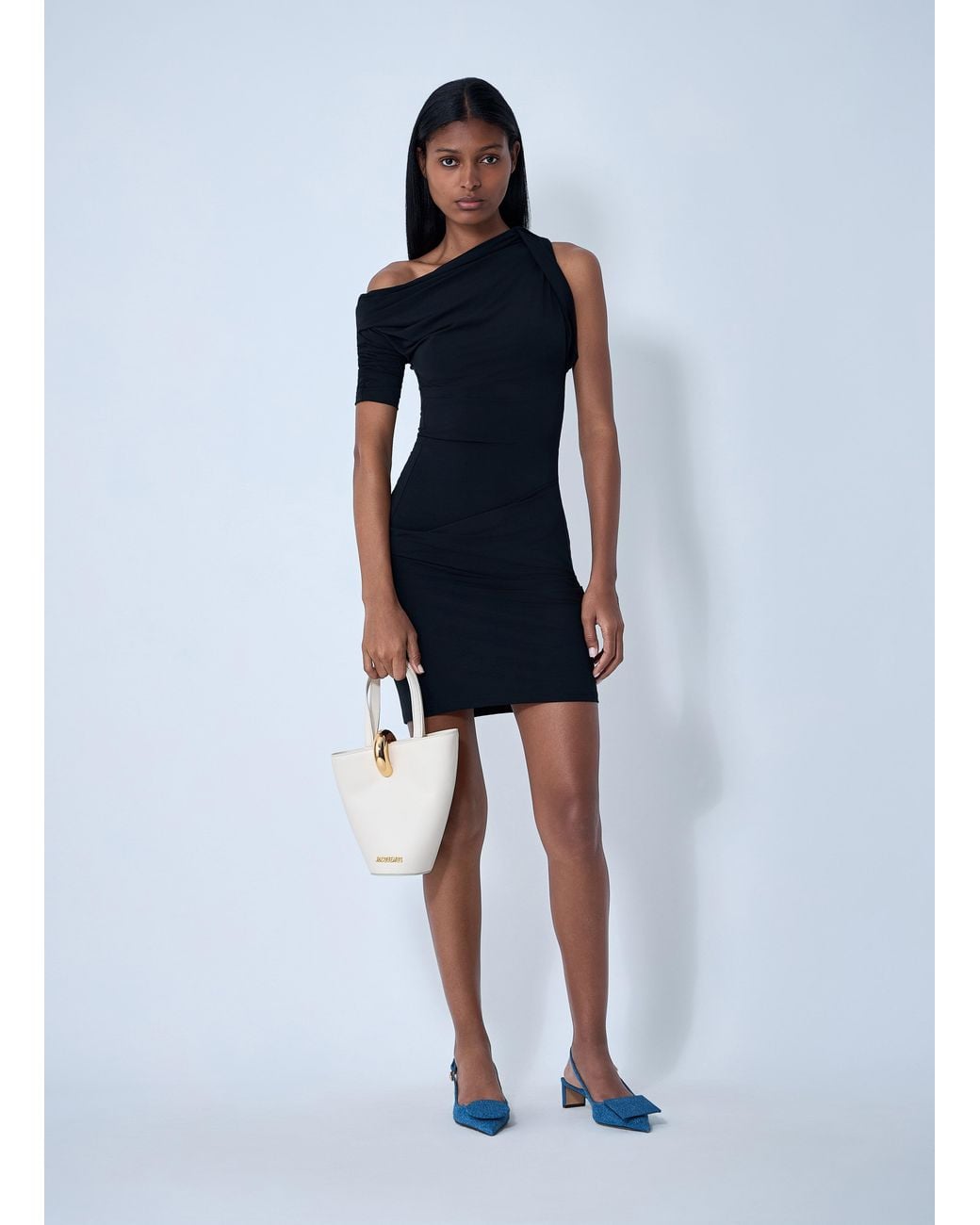 Jacquemus Blue La Mini Robe Drapeado