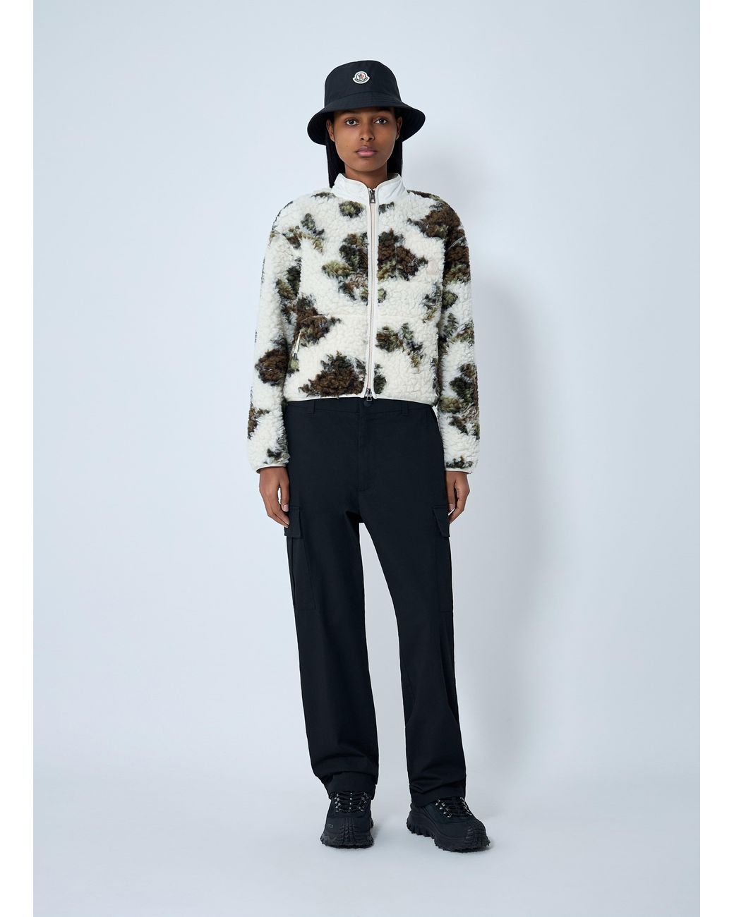 Moncler Blue Textured Zip-Up Jacket