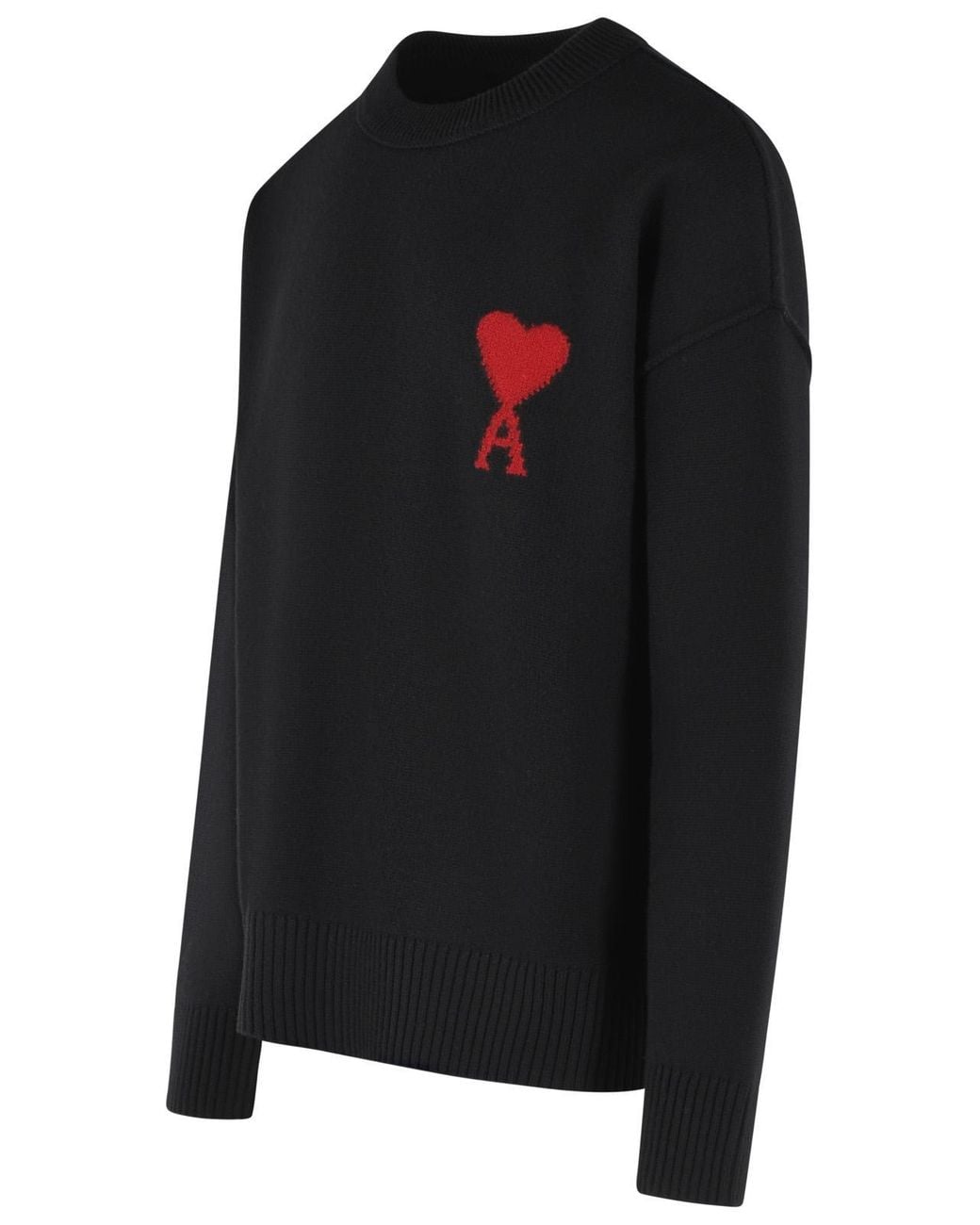 AMI Black Virgin Wool Sweater for men