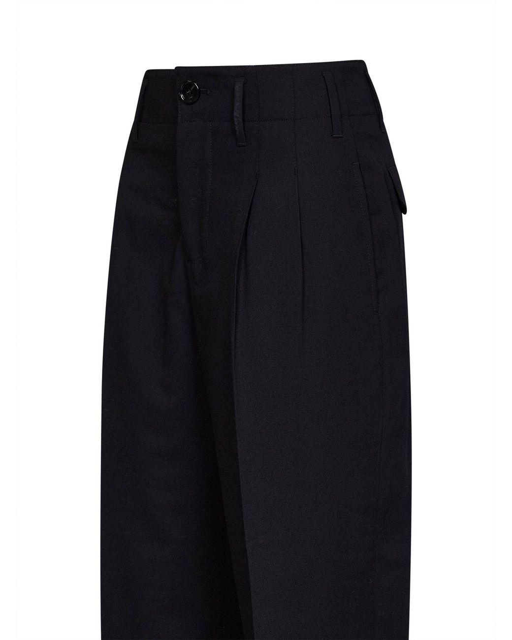 AMI Blue Virgin Wool Double-Pleat Trousers