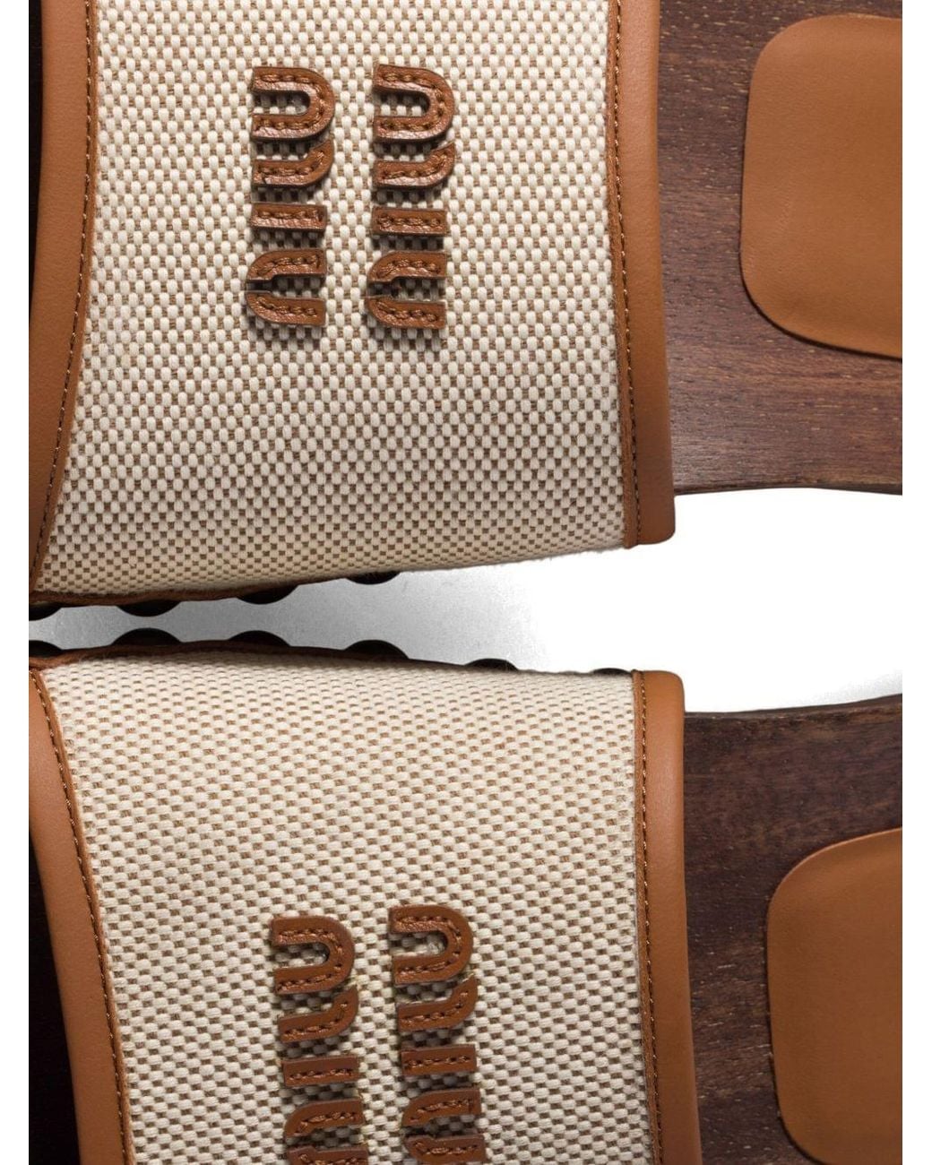 Miu Miu Brown Logo Slides