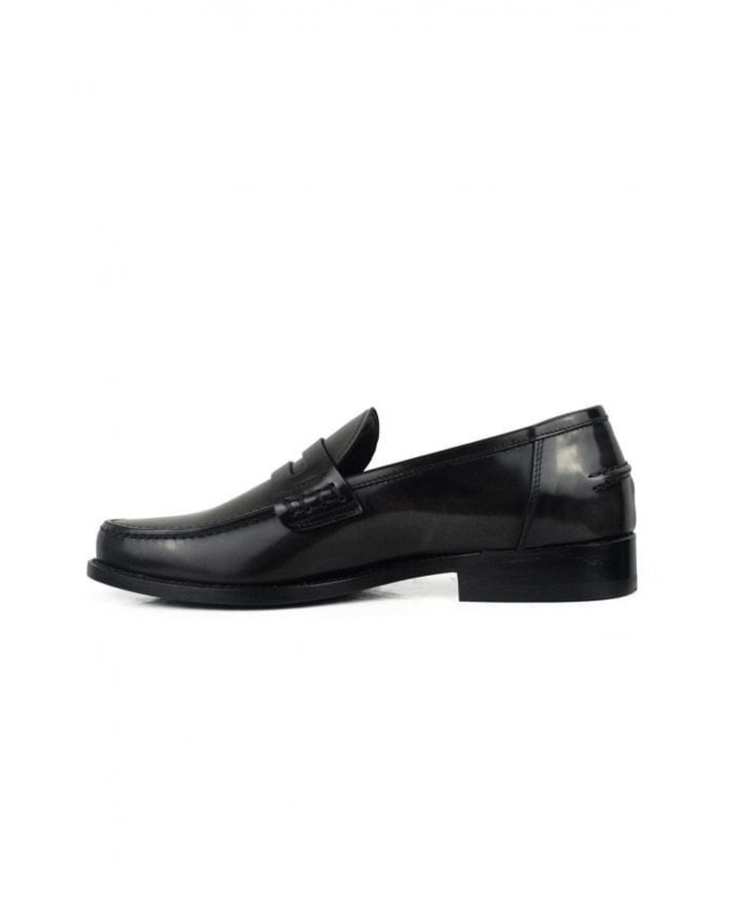 ALBERTO Black Leather Loafers for men