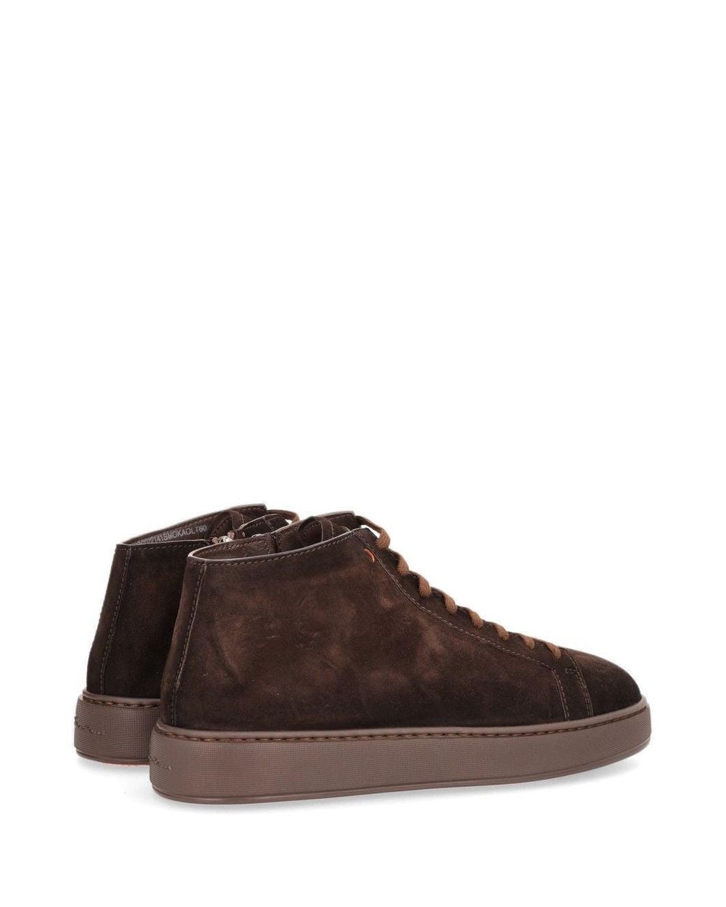 Santoni Brown Sneaker Boot With Side Zip for men