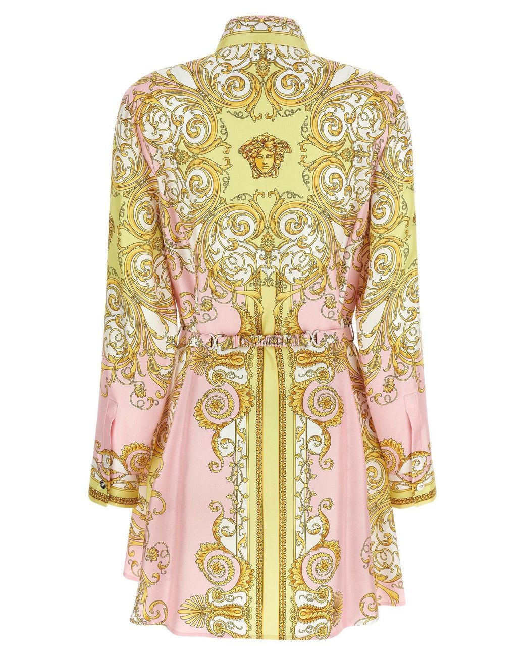 Versace Multicolor Mini Dress With Baroque Print