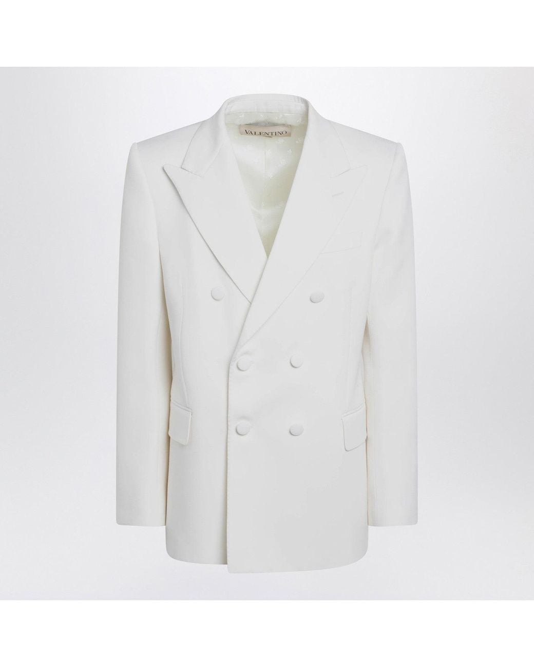 Valentino White Milk Colored Double Breasted Jacket for men