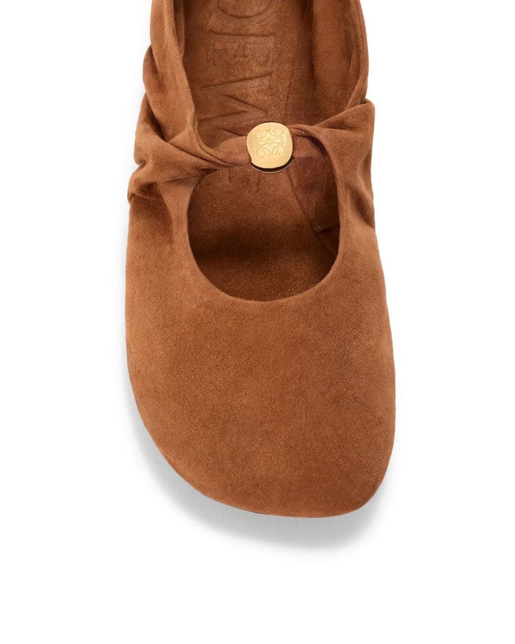 Loewe Brown Pebble Soft Ballet Flats