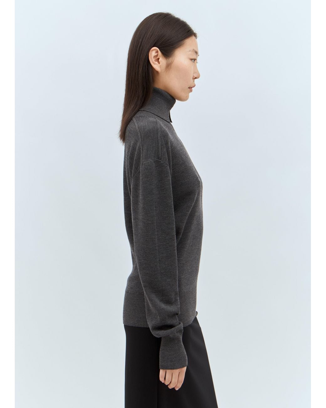 Burberry Gray Wool High Neck Sweater