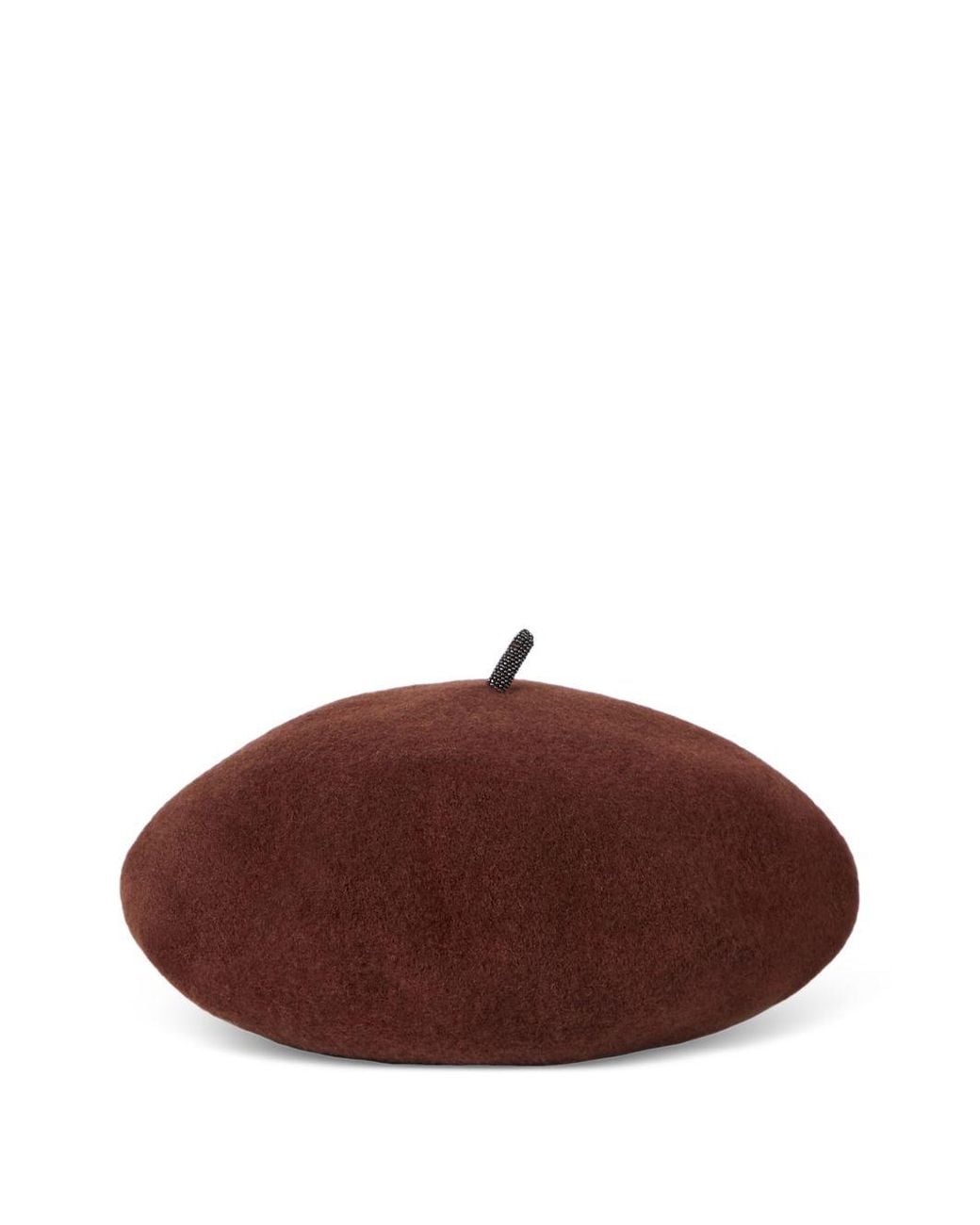 Brunello Cucinelli Brown Wool Basque Hat