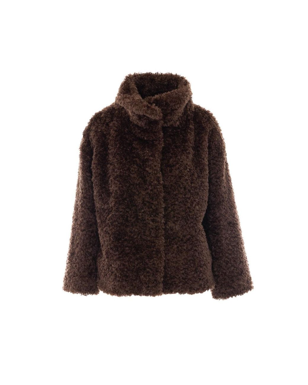 Herno Brown Curly Effect Short Jacket