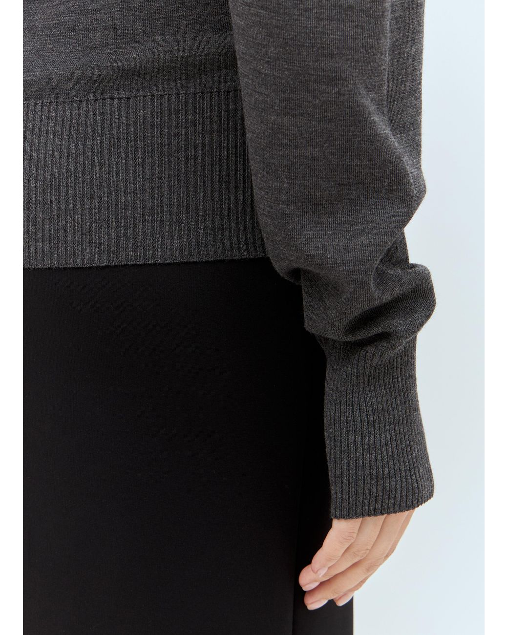 Burberry Gray Wool High Neck Sweater