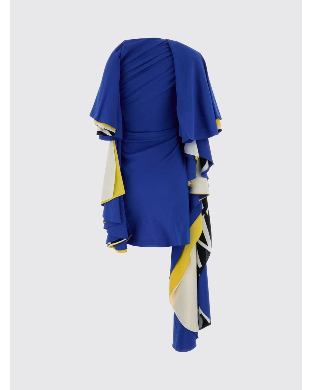 Loewe Blue One-Shoulder Asymmetric Midi Dress