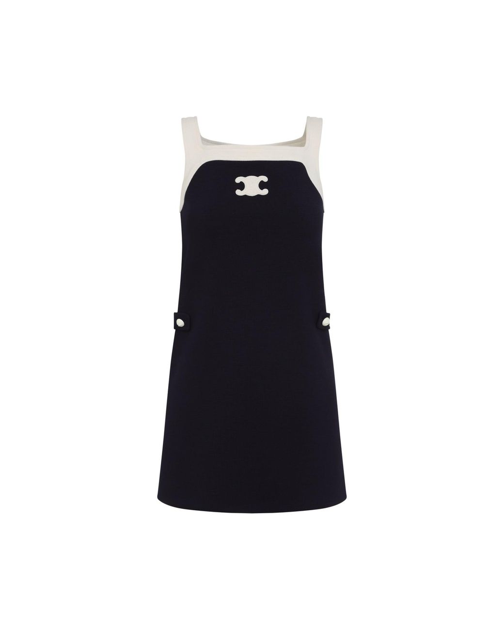 正規品【CELINE】 Triomphe wool Mini dress [送料・関税込] triomphe marinière mini dress in wool - ECRU/BLACK | CELINE