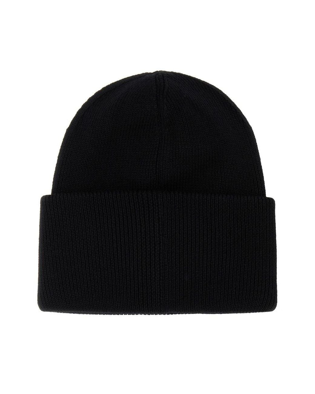 Canada Goose Black Logo Wool Beanie for men