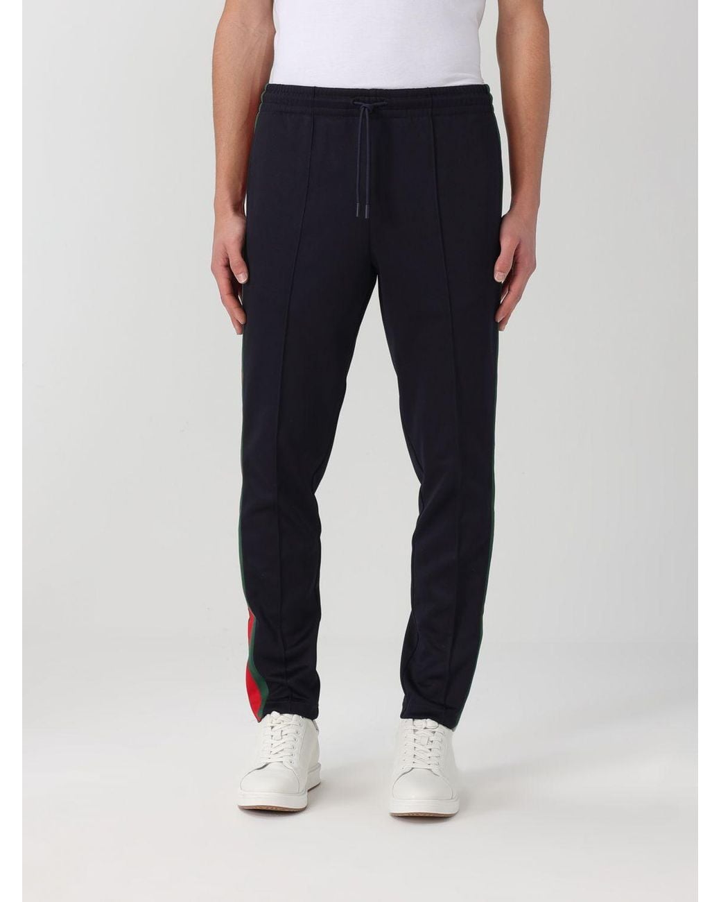 Gucci Blue Web Cotton Blend Jogging Pants for men