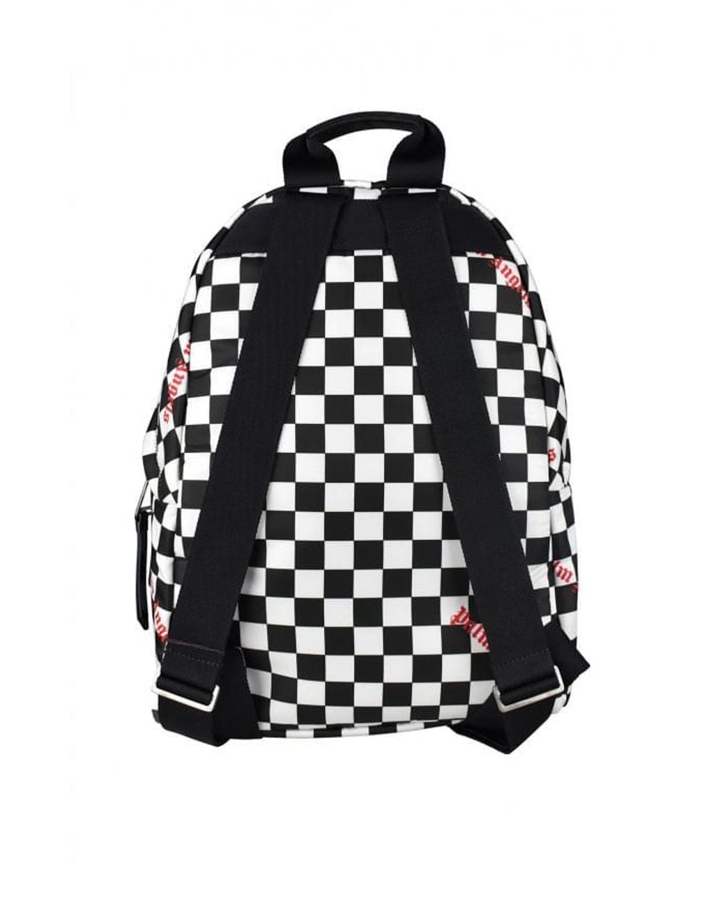 Palm Angels Black Checkerboard Backpack