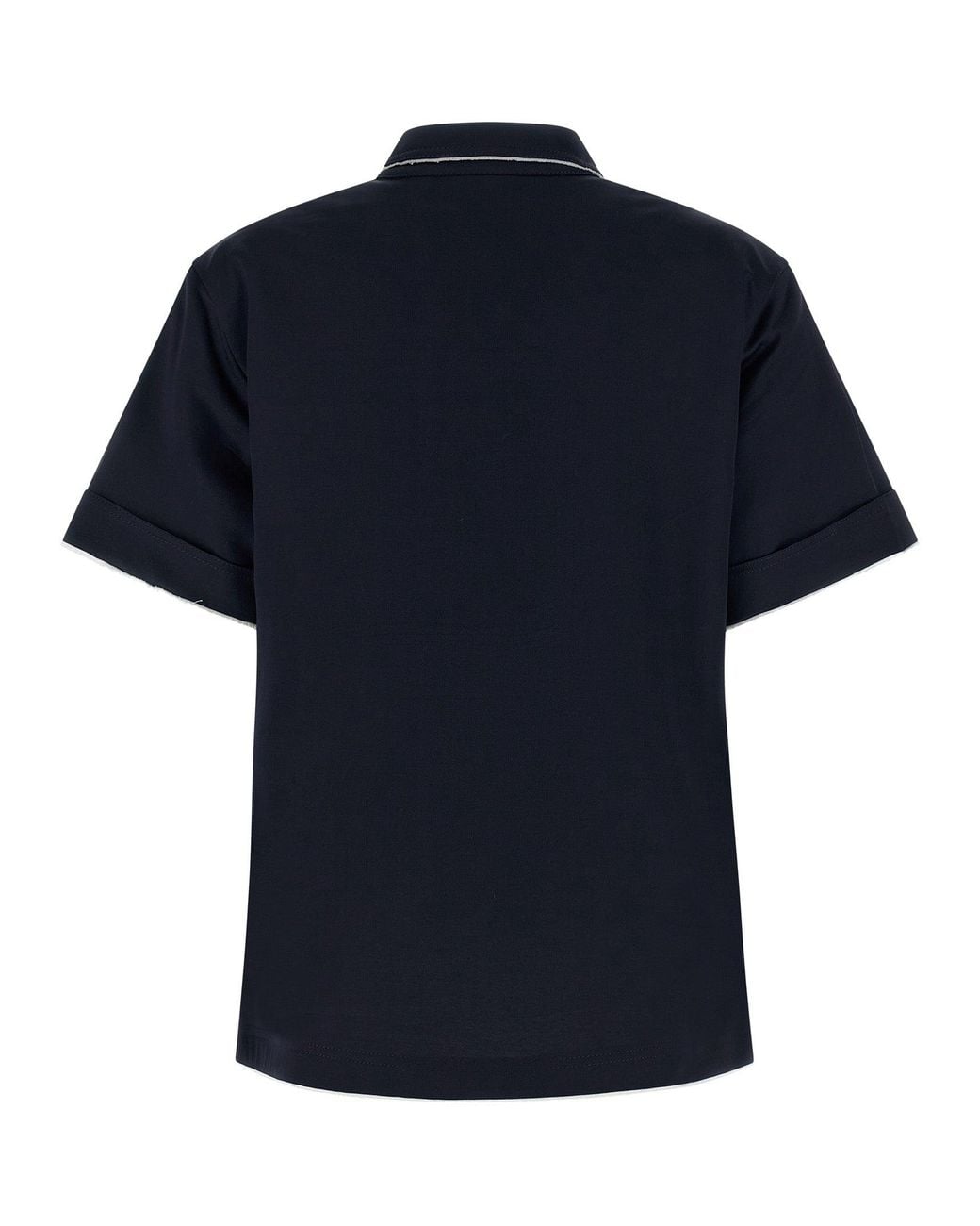 Prada Blue Double-Layer Polo Shirt