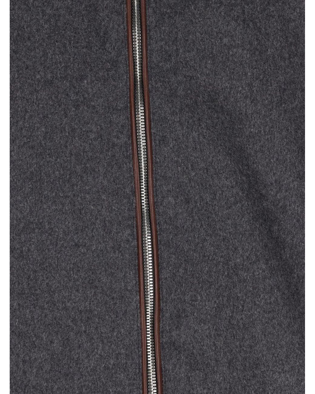 Brunello Cucinelli Gray Wool Down Jacket for men