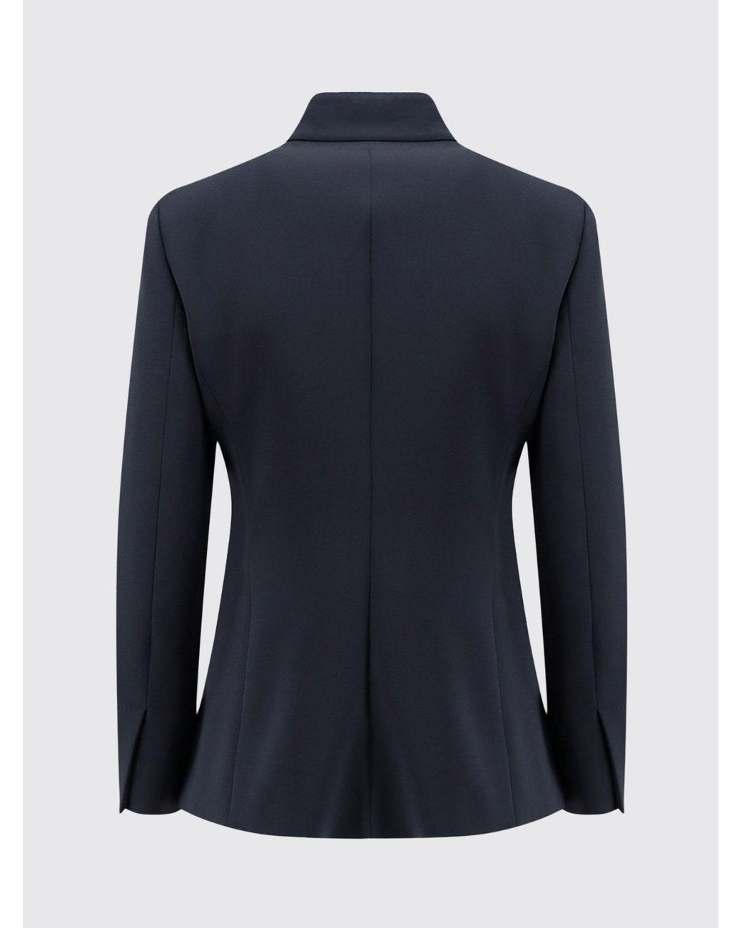 Max Mara Blue Slim Fit Short Cady Blazer With Tie Fastening