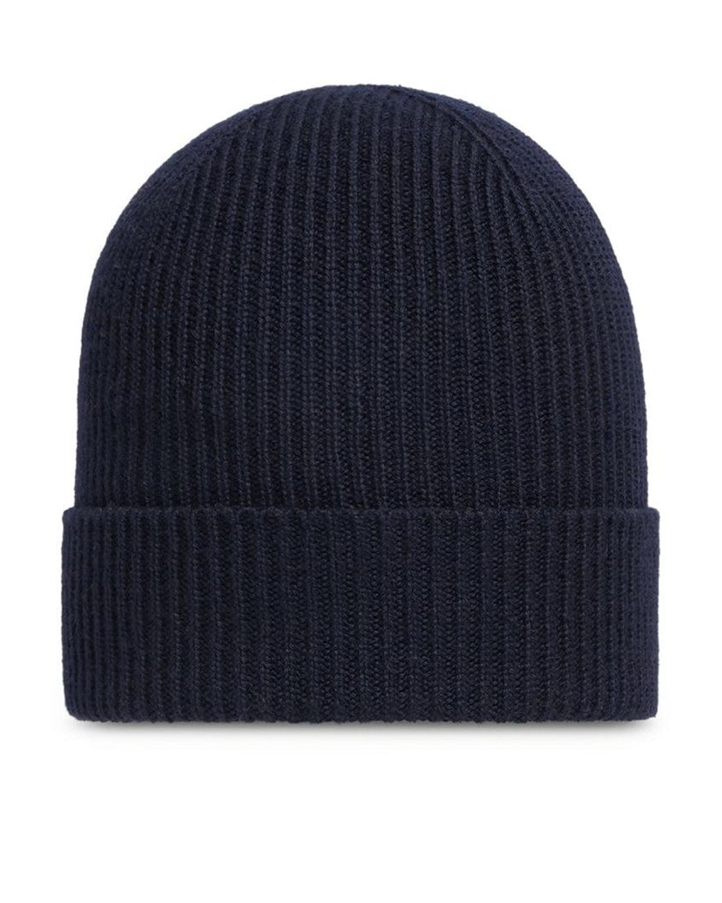 Moncler Blue Logo Wool Hat for men