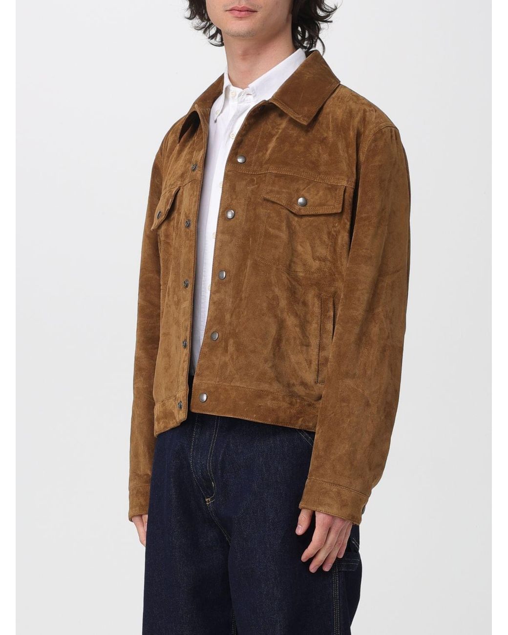 Saint Laurent Brown Suede Shirt Jacket for men